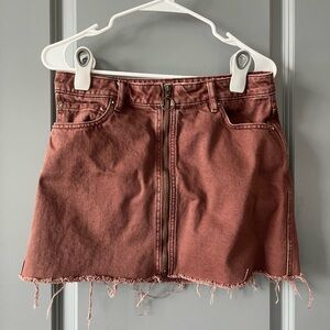 Free People mini colored denim skirt